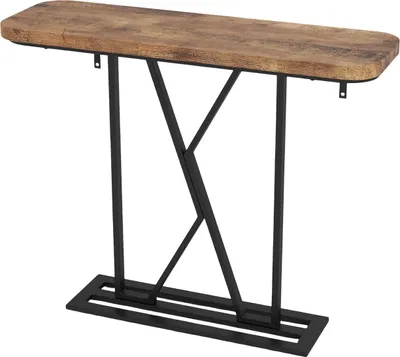 Zdjęcie produktu dla Wąski stolik konsolowy 110 cm z drewnianym blatem i metalową podstawą
