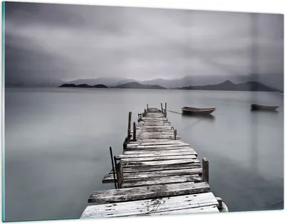 Produktbild von Bilder auf glas - Brücke See - 120x80cm - Glasbilder - Wandbilder - Bilder - Kunstdruck - zum Aufhängen bereit - Wanddekoration aus Glas - Glas Bilder - Wandbild auf Glas - Einteilig - GAA120x80-3547