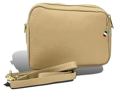 Image de Sac Florence en cuir beige taupe D2OTF809N