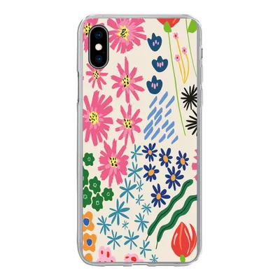 Produktbild von MuchoWow® Handyhülle Schutzhülle Hülle für iPhone Xs Blume - Blätter - Feldblumen Silikon Softcase Handy Hülle - Handytasche
