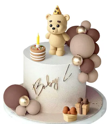 Image de Décorations pour gâteaux sur le thème de l'ours en peluche, idéales pour les fêtes