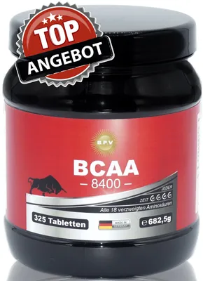Obrázok produktu pre BCAA - Najvyššia denná dávka 8400 mg - Aminokyseliny, BCAA, EAA - Dodáva všetky esenciálne a reťazené aminokyseliny - Optimálny profil aminokyselín s plným spektrom. Nájdete ho aj v kategórii: Maca, L-arginín, Zinok, Guarana, Ženšen, Kofeín, Kreatín monohydrát, BCAA, EAA, Aminokyseliny, Kreatín, Testosterón Booster, Tribulus Terrestris, Vitamíny, Minerály, Vitálne látky, Športová výživa, Doplnky, BCAA Kapsule, BCAA Tablety, BCAA Prášok