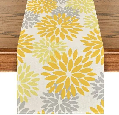 Immagine prodotto di Tovaglia estiva con fiori di dalia 40x180 cm - Decorazione per la tavola delle feste