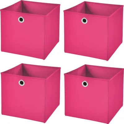 Produktbild von 4 Stück Pink Faltbox 32 x 32 x 32 cm  Aufbewahrungsbox faltbar