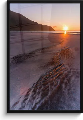 Produktbild von MuchoWow® MuchoWow® Gerahmtes Poster Sonne - Strand - Berge 60x90 cm - Poster mit zchwarzem Bilderrahmen - Kunst