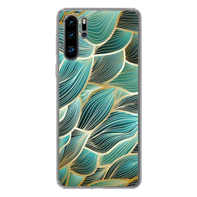 Produktbild von MuchoWow® Handyhülle Schutzhülle Hülle für Huawei P30 Pro Muster - Gold - Abstrakt - Welle Silikon Softcase Handy Hülle - Schutzdeckel