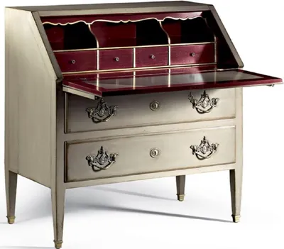 Produktbild von Casa Padrino Luxus Barock Sekretär Antik Beige / Gold / Bordeauxrot - Handgefertigter Schreibtisch im Barockstil - Barock Büro Möbel - Luxus Möbel im Barockstil - Luxus Qualität - Italy