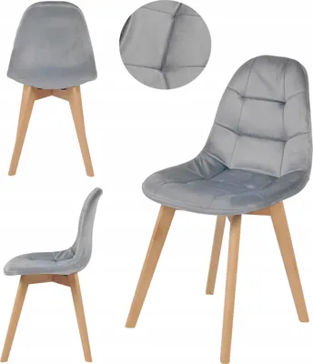 Image de Ekspand | Chaise de salle à manger WF1012 - Gris clair - Design scandinave moderne - Rembourrée et confortable