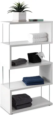Produktbild von Designregal - Weiß matt - 66 x 126 cm - mit 4 Fächern