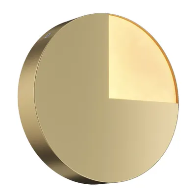 Image de Applique LED, aluminium, laiton, ronde, D 18,4 cm