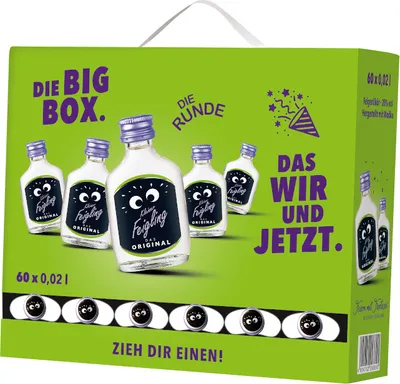 Produktbild von Kleiner Feigling das Original Feigenlikör Die Big Box | 20 % vol | 60 x 0,02 l