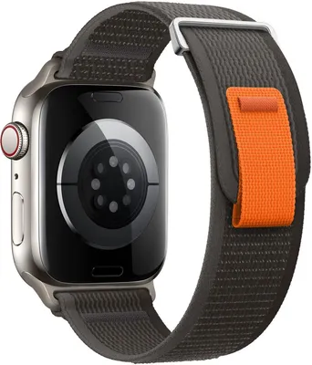 Produktbild von FFO2World Trail Loop Nylon-Sportarmband – Kompatibel mit Apple Watch 49/46/45/44/42 mm, Serien 1–11 und Ultra 1–3 – Schwarz/Grau