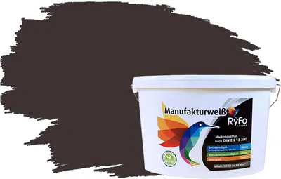 Produktbild von RyFo Colors Bunte Wandfarbe Manufakturweiß Graubraun 10l - weitere Grau Farbtöne und Größen erhältlich, Deckkraft Klasse 1, Nassabrieb Klasse 1