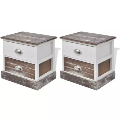 Immagine prodotto di Comodini 2 pezzi. Marrone e bianco