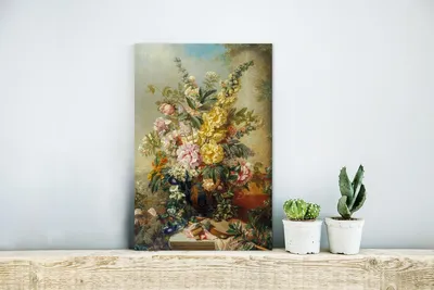 Produktbild von MuchoWow Wanddekoration Metall Metallbild Wandkunst 20x30 cm Große Vase mit Blumen - Josep Mirabent - Alte Meister MuchoWow Aluminium Gemälde - Alu Dibond Bild