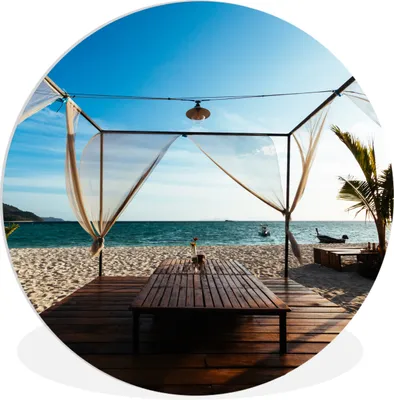 Produktbild von MuchoWow® Rundes Wandbild - Runde Bilder Strand - Himmel - Meer Ø 30 cm Kreis Wanddekoration Kunststoff - Wandkreis - Wandschmuck - Schlafzimmer - Bilder - Der Kreis - Kunst für die Wohnung - Plastik - Kunstdruck - Wandbild