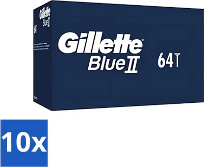 Obrázek produktu pro Jednorázový holicí strojek Gillette Blue 2 - odolný a pohodlný - 64 břitů - výhodné balení - 10 kusů