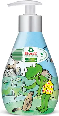Produktbild von Frosch Kinder Sensitiv-Seife 300 ml, Haut, Flüssigseife, Pumpenflasche, Reinigend, Feuchtigkeitsspendend, Schutz, Gemischte Farben, 300 ml