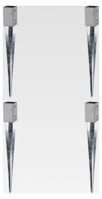 Produktbild von 4er Set Einschlag-Bodenhülse für Vierkantholzpfosten, feuerverzinkt, 61 x 61 mm, Gesamtlänge 750 mm