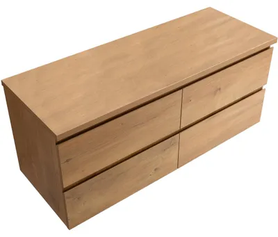 Produktbild von CERANO - Badezimmerschrank Carole + Waschtischunterbau Navira Pro - 36 mm - Honigbuche - 160x51,6x46 cm