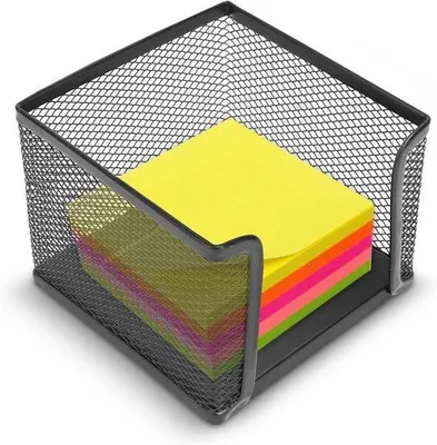 Image de Boîte de notes adhésives - Organisateur pour la maison et le bureau, 10,5 x 10,5 x 8 cm, idéal pour le bureau et les documents