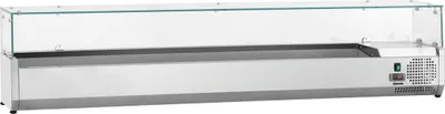 Produktbild von Bartscher Kühlaufsatz GL3, 2005 mm breit, für 10 x 1/4 GN, mit Glasaufsatz