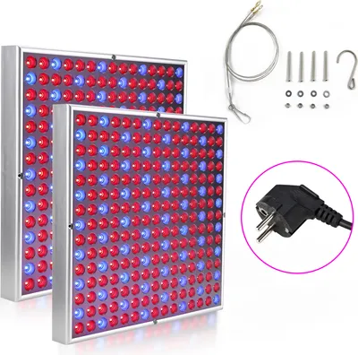 Produktbild von Clanmacy 2x Pflanzenlampe LED Vollspektrum 15W 225LEDs Pflanzenlicht Pflanzenleuchte Wachstumslampe Grow Light für Zimmerpflanzen, Hydroponic, Indoor Seeding Veg Flower, Gemüse und Blumen