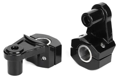 Zdjęcie produktu dla Uniwersalne, regulowane w wysokości zaciski do mocowania na kierownicy motocyklowej, 22 mm/28 mm