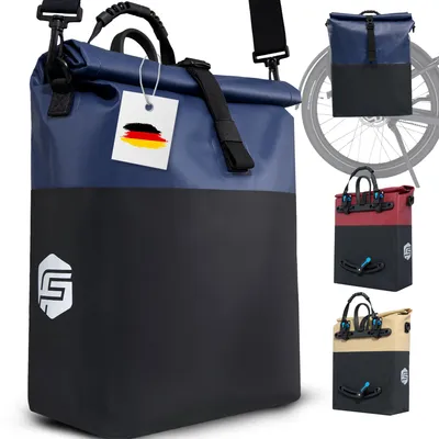 Produktbild von Forrider Basic Explorer Gepäckträgertasche - Fahrradtasche mit neuem Design Wasserdicht für Gepäckträger [22L Volumen] mit Schultergurt - blau