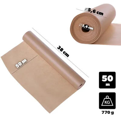 Obrázok produktu pre Pekársky papier – rolka 50 m x 38 cm – s nepriľnavou vrstvou – vhodný do rúry – možné strihať – hnedý