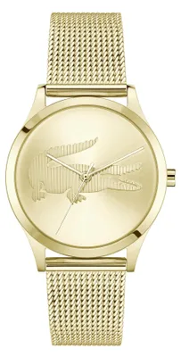 Produktbild von Lacoste Uhr mit DREI-Zeiger-Quarzwerk für Damen Kollektion CROCODELLE mit Goldfa