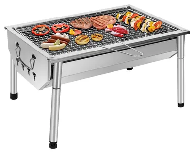 Immagine prodotto di Omgoods - Griglia portatile per barbecue - Piccola griglia a carbone per uso esterno