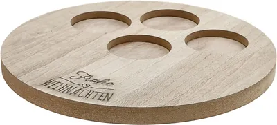 Produktbild von Cepewa Kerzentablett Advent Ø32cmx2cm Holz für 4 Kerzen Ø7cm