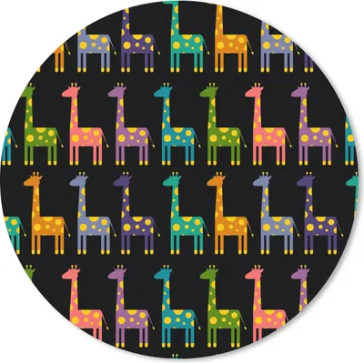 Produktbild von MuchoWow® Mauspad Mousepad Regenbogen - Giraffe - Mädchen - Muster - Kinder 50x50 cm - Mousepads - Maus Mat - Pad - Mausunterlage - Vinyl