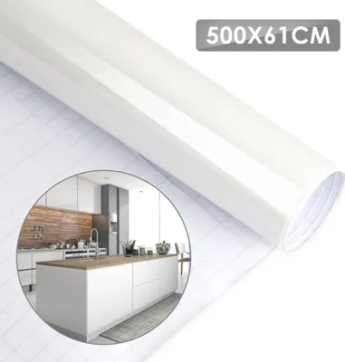 Produktbild von Clanmacy 500*61CM Klebefolie Tür Beton Möbelfolie Folie Schiefer Schrank Selbstklebende Tapete  Weiß