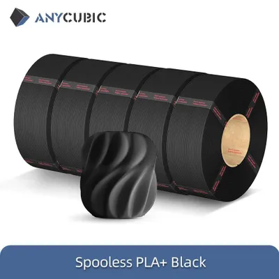 Produktbild von PLA+ Nachfüllfilament - FDM 3D-Drucker Filament - Spulenlos - 5 kg - Schwarz