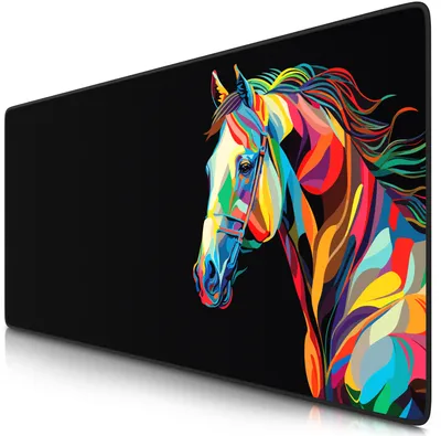 Image de Tapis de souris Titanwolf Gaming XXL, 900 x 400 x 3 mm, sous-main, lavable, dos antidérapant, vitesse & précision, Colour Horse