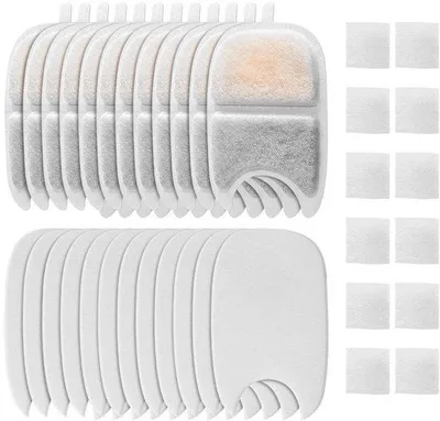 Immagine prodotto di Set di filtri Kattewater per contenitori d'acqua da 4 litri - 12 pezzi - comprensivo di 12 cartucce filtranti, 12 spugne prefiltranti e 12 spugne per la pompa