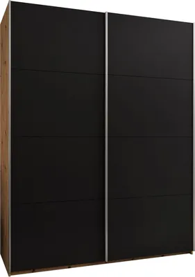Produktbild von MEBLE KRYSPOL LUX 1 Kleiderschrank - 245,5x190x64cm - Artisan, Schwarz, Silber