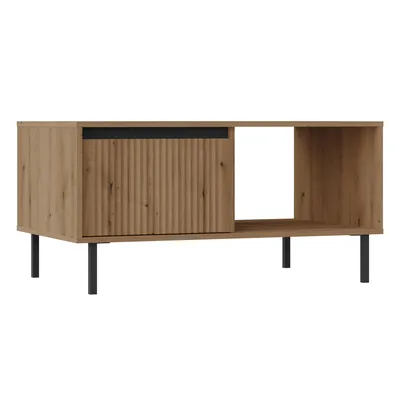 Produktbild von AX LIVING Couchtisch Bodrum Wohnzimmertisch 2 Schubladen 100 cm Eiche Evoke