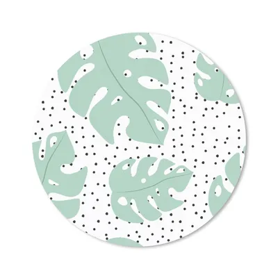 Produktbild von MuchoWow® Mauspad Mousepad Punkte - Monstera - Muster 20x20 cm - Mousepads - Maus Mat - Pad - Mausunterlage - Schreibtischmatte