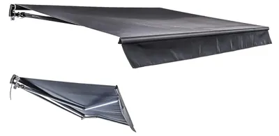 Produktbild von Gelenkarmmarkise PHILA 395x250cm Elektrisch mit LED Beleuchtung Anthrazit Polyester | Balkonmarkise Gelenkmarkise für Terrasse/Balkon Sonnenschutz