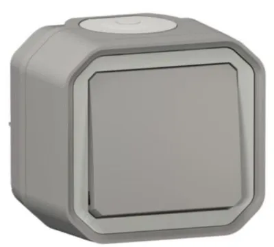 Produktbild von Legrand 069711L Plexo New FRAP Wechselschalter 10 AX Steckkl.IK08 Grau