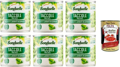 Produktbild von Bonduelle Taccole Tagliate Dohlen schneiden 6x400gr + Italian Gourmet polpa 400g