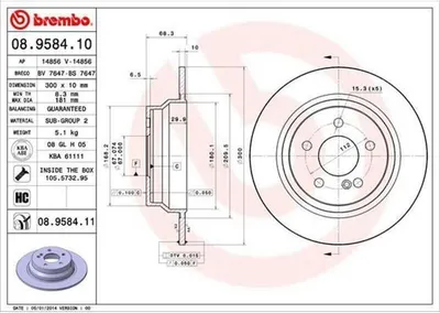 Zdjęcie produktu dla Tarcza hamulcowa BREMBO 08.9584.11