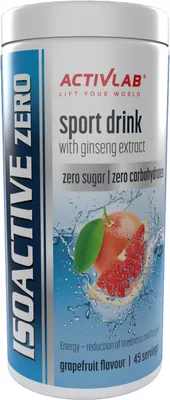 Produktbild von Activlab ISOACTIVE ZERO Sport Drink 225g, Does not contain carbohydrates (sugars), electrolytes, B vitamins - Grapefruit