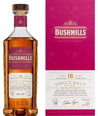 Immagine prodotto di Bushmills 16 Years Old TRIPLE DISTILLED Single Malt Whiskey 40% Vol. 0,7l in confezione regalo