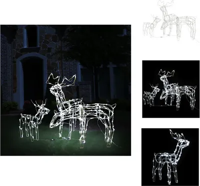 Immagine prodotto di vidaXL Set di 3 renne LED Decorazione natalizia 229 LED - Illuminazione natalizia