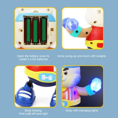 Productafbeelding van Elektrische fitnessbeer, speelgoed, beweging, licht, muziek, schattige, draagbare dansrobot voor kinderen