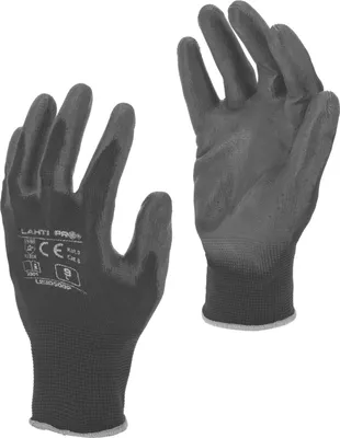 Produktbild von Pu-Handschuhe Schwarz L230509P, 12 Paar, "9", Ce, Lahti
